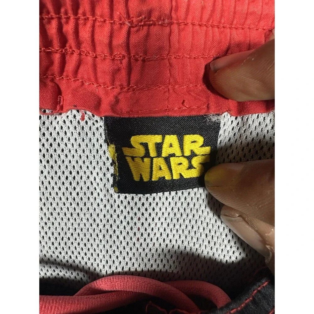 Vtg Star Wars Darth Vader Swim Trunks Boys Size L Lava Mustafar Fire Y2K